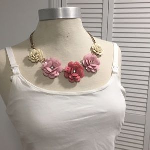 Pink and cream petal necklace